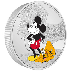 Niue: Disney Mickey & Friends - Mickey & Pluto kolorowany 3 uncje Srebra 2023 Proof