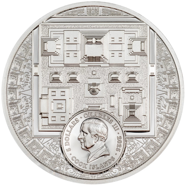 Cook-Inseln: Legenden - Aztekenreich 1 oz Silber 2025 Proof