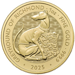 The Royal Tudor Beasts: The Greyhound of Richmond 1 oz Gold 2025