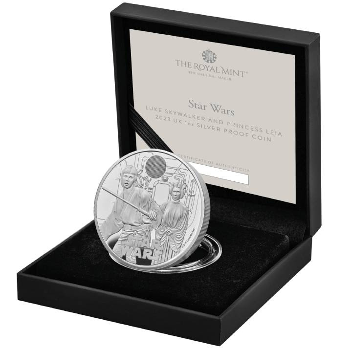 Star Wars: Luke Skywalker y la Princesa Leia 1 oz Plata 2023 Proof