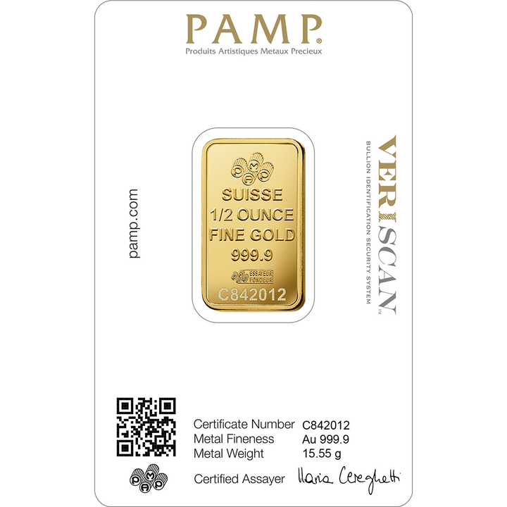 Златно кюлче PAMP Lady Fortuna Veriscan 1/2 унция злато