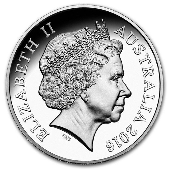 Australský krokodýl Monty 1 unce stříbra 2016 PROOF High Relief