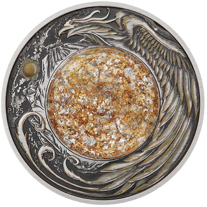 Tuvalu: Alicanto 2 oz Silber 2024 Gilded Antiqued Coin