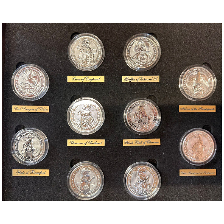 The Queen’s Beasts: Set of 10 coins 2 oz Silver 2016-2020