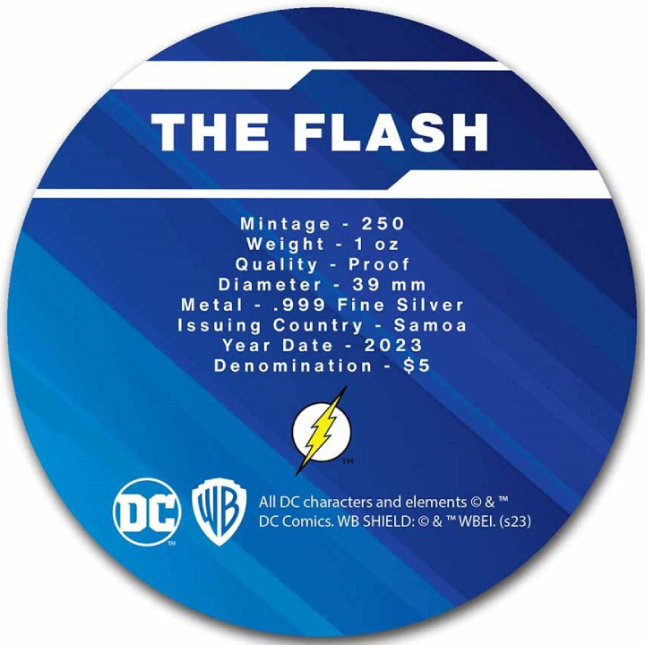 Samoa: DC Comics - The Flash 1 oz Plata 2023 Proof