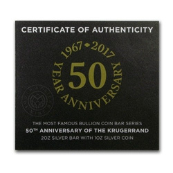 2-Pc Silver Bar & Coin Set (50th anniversary) Krugerrand 2017