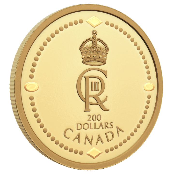Canadá: Su Majestad el Rey Carlos III's Royal Cypher $200 Złoto 2023 Proof