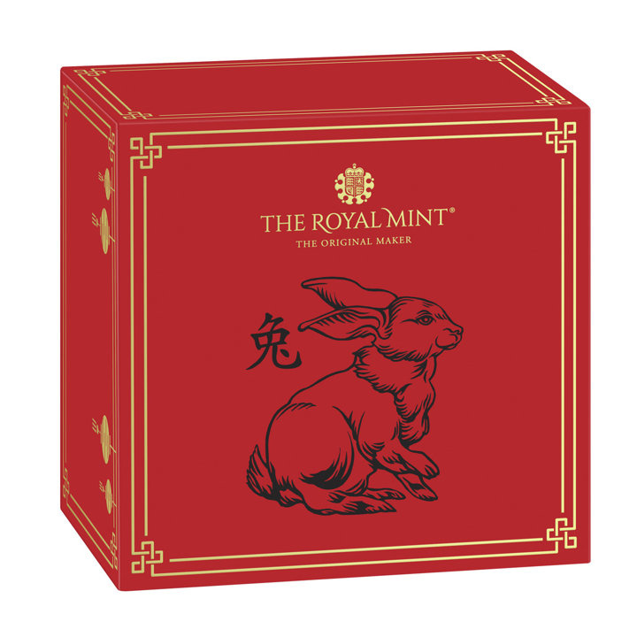 Royal Mint Lunar: Anno del Coniglio 1/4 oncia d'oro 2023 Proof