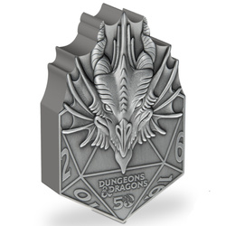 Niue: Dungeons & Dragons 50th Anniversary - Red Dragon D20 2 oz Silver 2024 Antiqued Coin