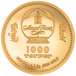 Mongolia: Grande drago 0,5 grammi d'oro 2024 Proof