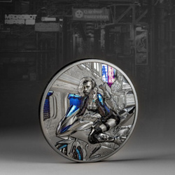 Cookovy ostrovy: Cyber Queen – The Beginning barevná 3 unce stříbra 2023 Black Proof Ultra High Relief