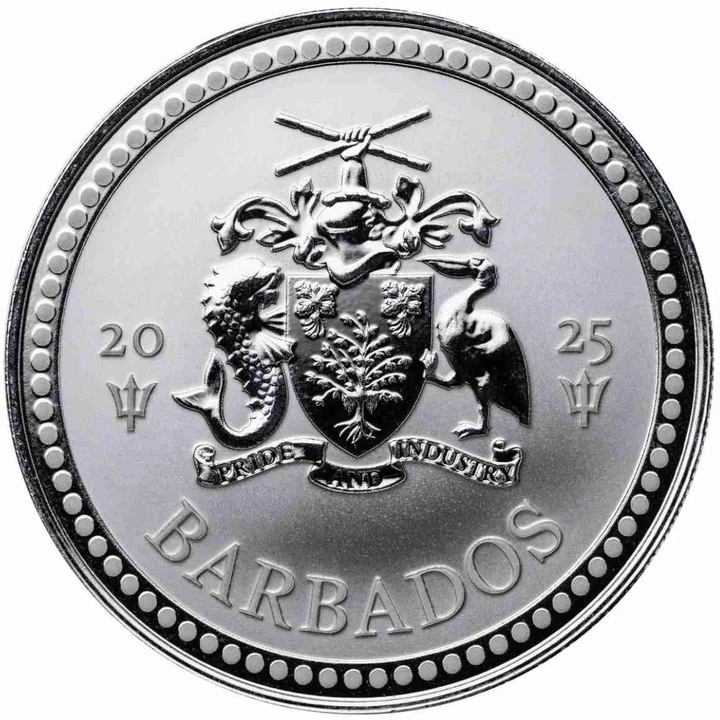 Barbados: Trident, 1 Unze Silber, 2025, Prooflike