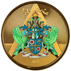 St. Lucia - Coat of Arms coloured 1 oz Gold 2023 Proof Coin