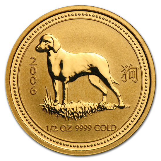Lunar I: Rok Psa 1/2 uncji Złota 2006