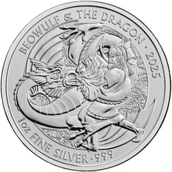 Myths & Legends: Beowulf and Dragon 1 oz Silver 2025