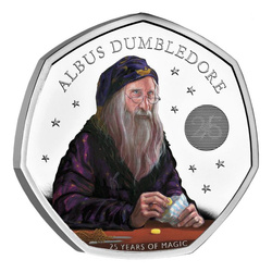 Harry Potter: Albus Dumbledore kolorowany 50p Srebro 2023 Proof 
