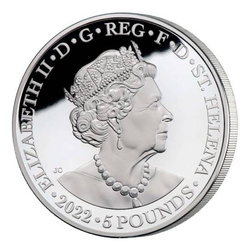St Helena Una & Redcrosse 5 uncji Srebra 2022 Proof