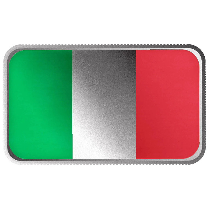 Scottsdale Mint Italia Bandera de color 1 oz Silver Bar