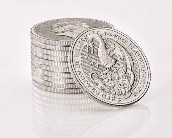 A királynő szörnyei: Wales vörös sárkánya 1 uncia platina 2018