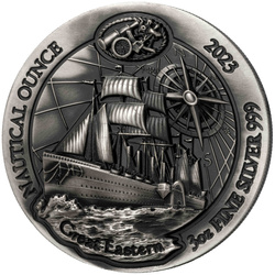 Rwanda: Nautical Ounce - 165 years of Great Eastern 3 oz Silver 2023 Antique Finish 