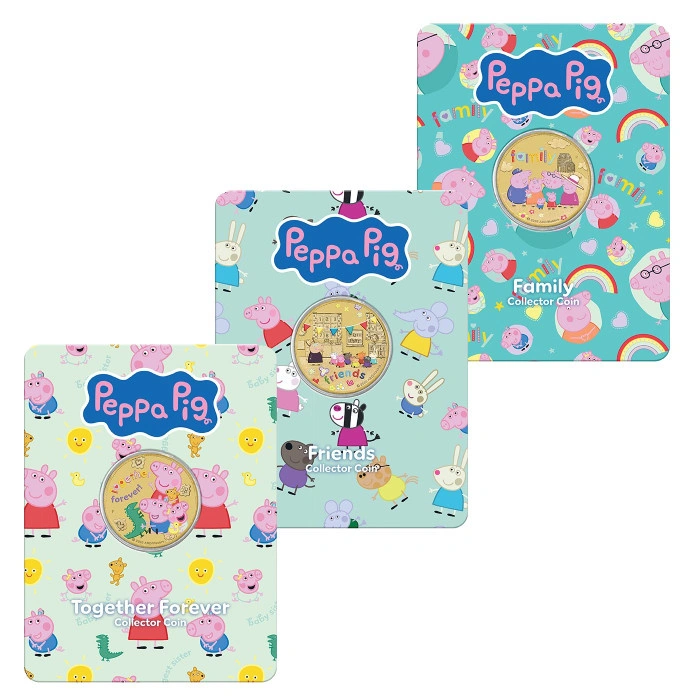Set de 3 monedas de bronce de aluminio The Perth Mint: Peppa Pig - Friends 30,5 g 2026
