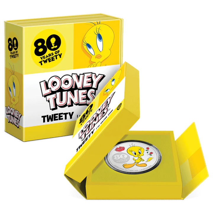 Niue: Tweety 80th Anniversary coloured 1 oz Silber 2022 Proof