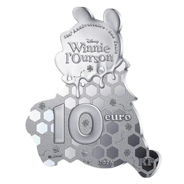Moneta d'Argento Disney - Winnie the Pooh 10 Euro 2026 Proof Shaped Coin