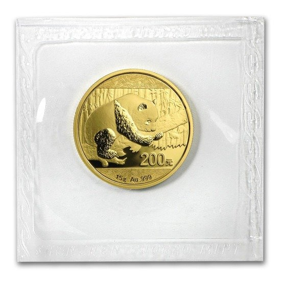 Panda chinois 15 grammes d'or 2016