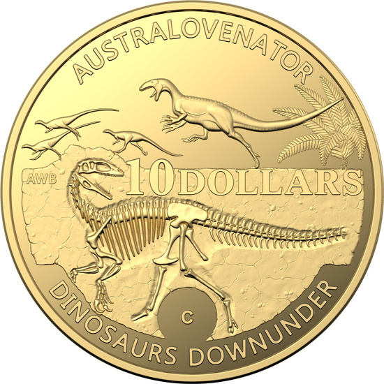 Australští dinosauři 1/10 unce zlata 2022 Proof