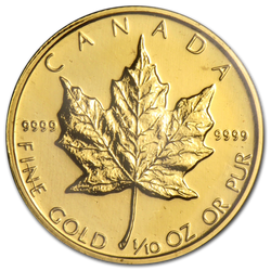 Foglia d'acero canadese 1/10 oncia d'oro 1997