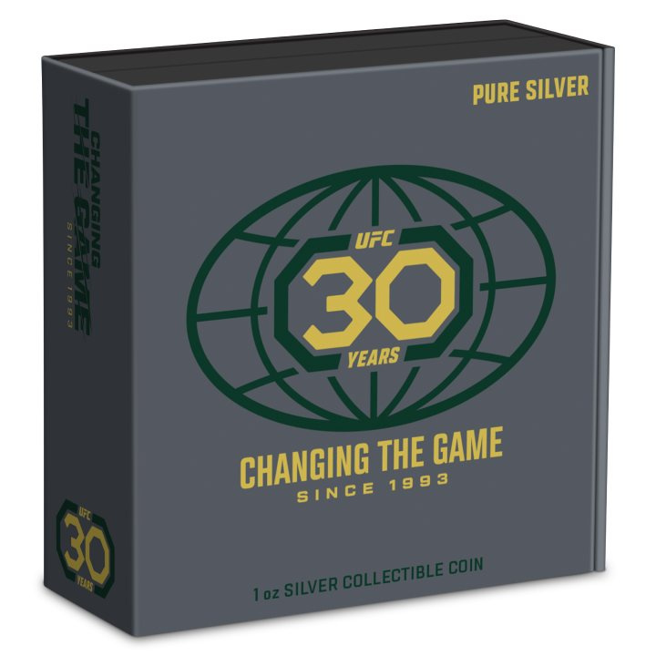 Niue: UFC- 30th Anniversary coloured 1 oz Silber 2023 Proof Coin