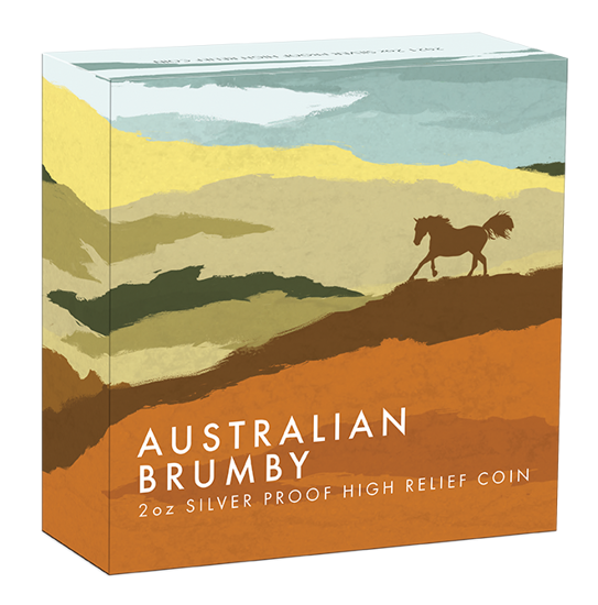 Australijski dziki koń - Brumby 2 uncje Srebra 2021 High Relief Proof
