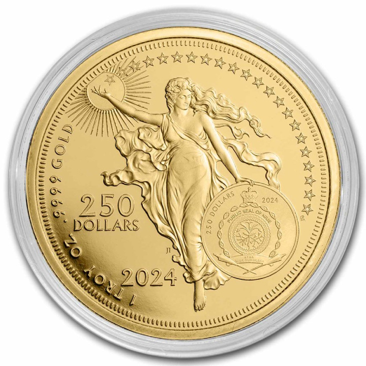 Niue: Icons of Inspiration - Johannes Gutenberg 1 oncia d'oro 2024