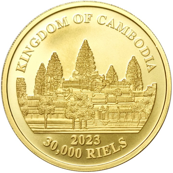 Cambodia: Asian Elephant 1 oz Gold 2023