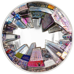 Islas Cook: Vista 360° - Nueva York coloreada 3 oz plata 2025 Proof