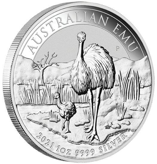 Australijski Emu 1 uncja Srebra 2021
