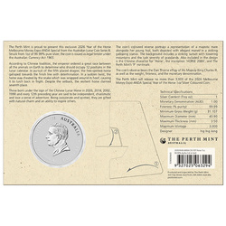 Perth Mint : Lunar III – Année du Cheval, colorisée, 1 once d’argent, 2026 (Melbourne Money Expo ANDA Special)
