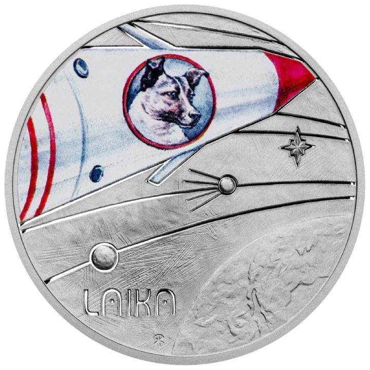 Niue: La Via Lattea - Il primo animale in orbita colorato $1 Argento 2022 Proof