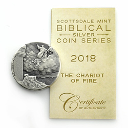 Niue : Biblique - Le char de feu 2 onces d'argent 2018 Proof Antiqued Coin