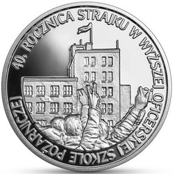 40. výročí stávky ve Vyšší důstojnické škole požární 10 zł stříbro 2021 Proof