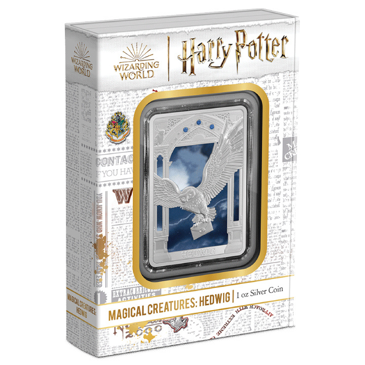 Niue: Harry Potter - Magical Creatures 'Hedwiga' kolorowana 1 uncja Srebra 2023 Proof