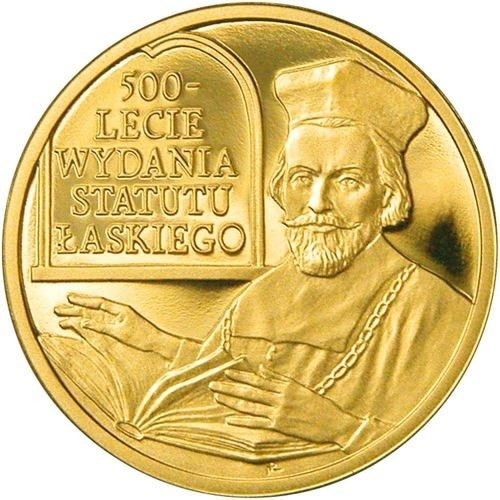 500- lecie wydania Statutu Łaskiego 100 zł 2006 Proof