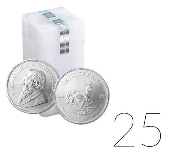 Krugerrand 1 oz Plata 2019 PAQUETE DE 25 FICHAS