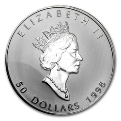 Feuille d'érable canadienne 10 onces d'argent 1998