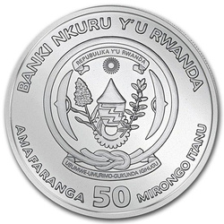 Rwanda: African Ounce - Hipopotam 1 uncja Srebra 2017