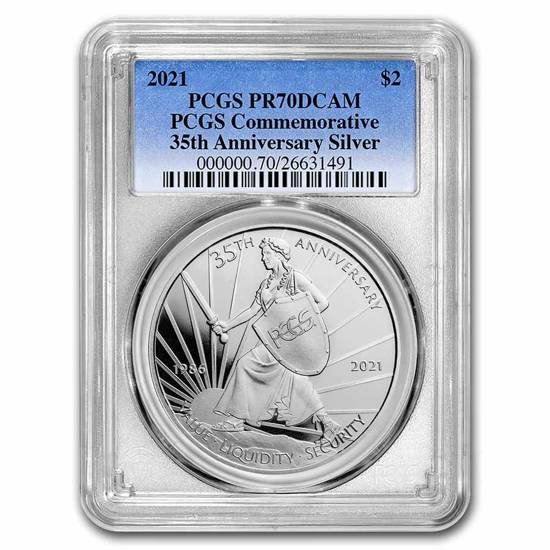35 Aniversario PCGS PR-70 1 oz Plata 2021 Proof