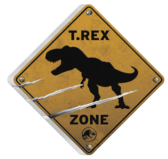 Niue: Jurassic World Dominion - T.REX coloured 2 oz Plata 2022 Moneda envejecida