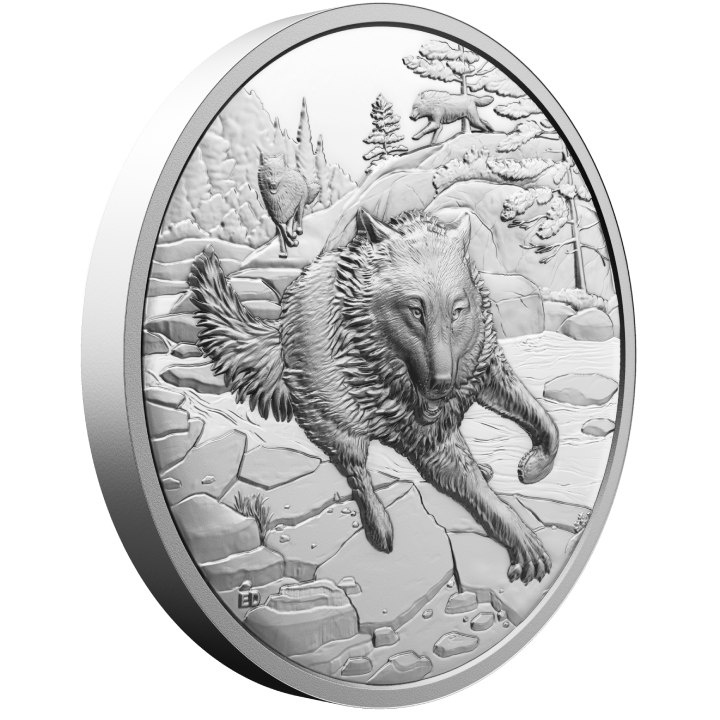 Canada: Great Hunters - Grey Wolf $20 Silber 2025 Proof Ultra High Relief Coin