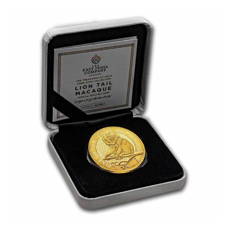 St Helena: Cash India Wildlife - Lion Tailed Macaque 1 oz Gold 2023