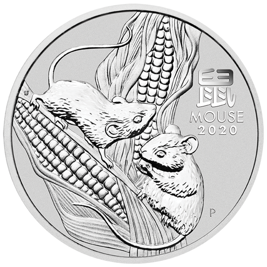 Lunar III: Rok Myszy 1/2 uncji Srebra PAKIET 100 SZTUK 2020